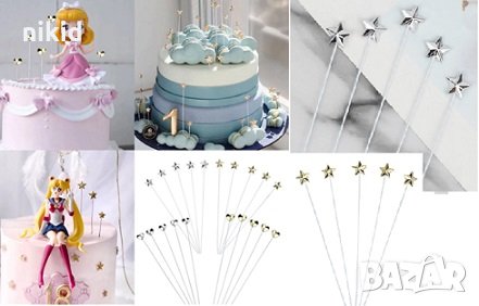 5 бр малки сърца сърце на тел топери украса декор за торта мъфини парти украса, снимка 1