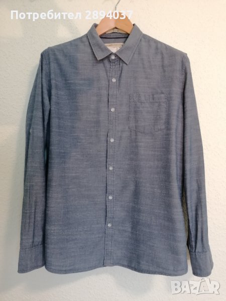 лека приятна Мъжка риза Timeout сивкаво-син меланж, XL Slim fit, снимка 1