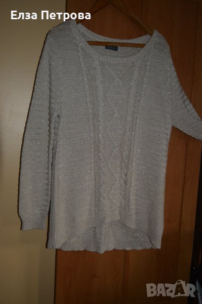Зимна светло бежово блуза с ламе, снимка 1
