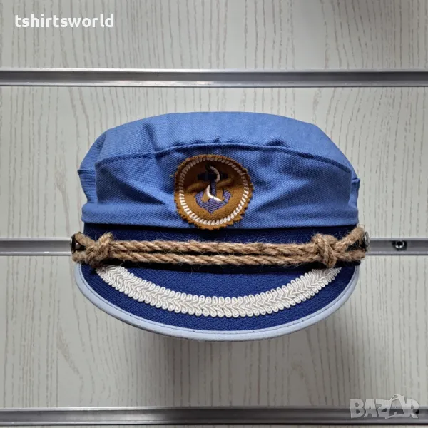 Нова детска капитанска шапка с Котвичка в син цвят , снимка 1