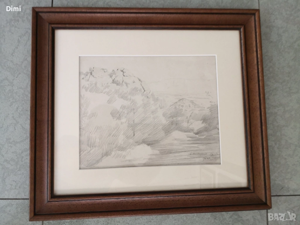 АТАНАС МИХОВ рисунка 1917 г. картина, снимка 1