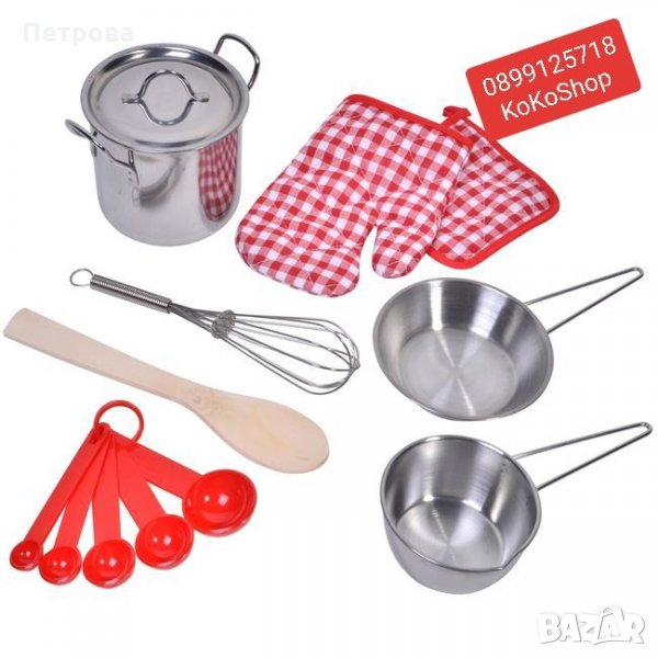 Детски комплект за готвене с метални съдове, снимка 1
