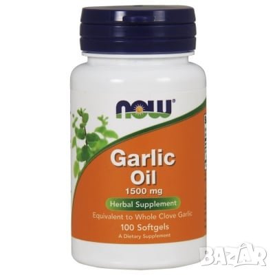 Now Foods - Garlic oil (Масло от чесън) - 1500 mg - 100 капсули, снимка 1