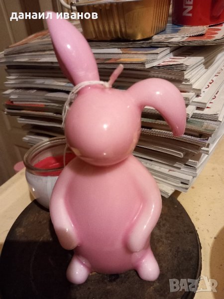Розова свещ зайче , снимка 1
