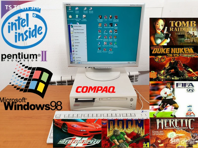 ⭐Продавам ретро компютър Compaq Deskpro EN SFF с много ретро игри⭐, снимка 1