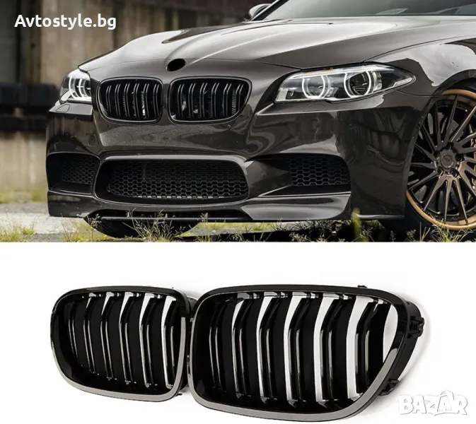 Бъбреци с двойни ребра тип M5 черен лак за BMW серия 5 F10, F11 10-17г, снимка 1