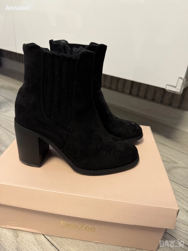 Черни велурени боти 36 размер, снимка 1
