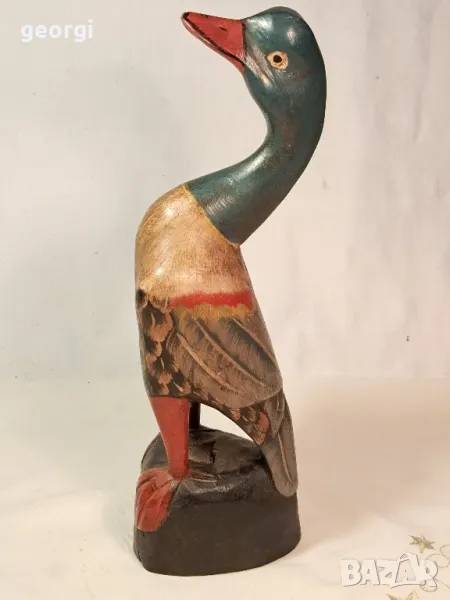 дървена статуетка патица дърворезба   7/2, снимка 1