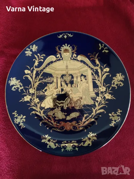 Голяма позлатена колекционерска порцеланова чиния Ф 29,8 см. FINEST CHINESE PORCELAIN, снимка 1