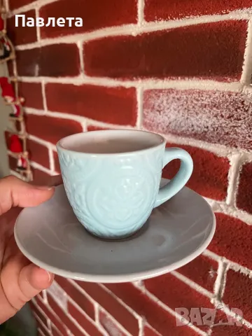 Комплект от 4 чашки за кафе с чинийки, снимка 3 - Чаши - 48354791