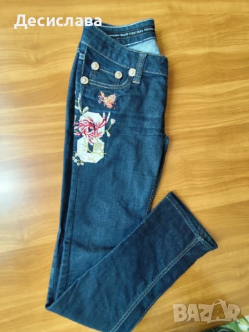 Дънки Philipp Plein с бродерия, снимка 4 - Дънки - 50628489