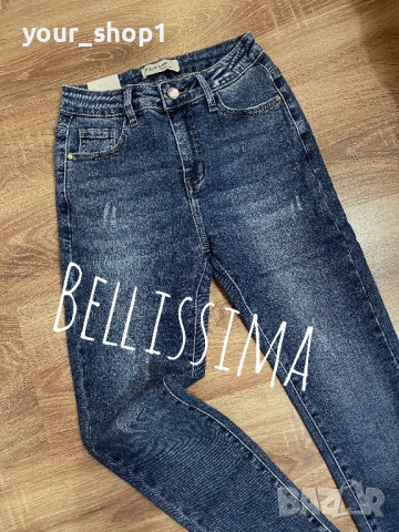 Слим модел дамски дънки с кръпки по кракът , снимка 4 - Дънки - 52720075