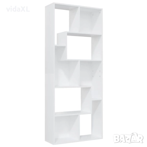 vidaXL Шкаф библиотека, бял, 67x24x161 см（SKU:801877）
