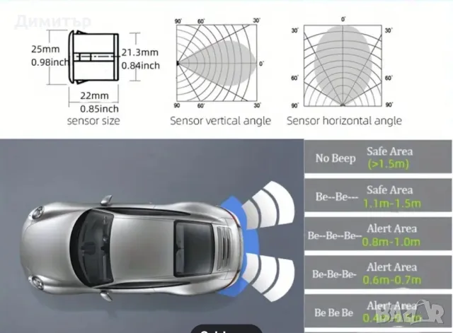 Парктроник 4 датчика, снимка 5 - Аксесоари и консумативи - 50288429