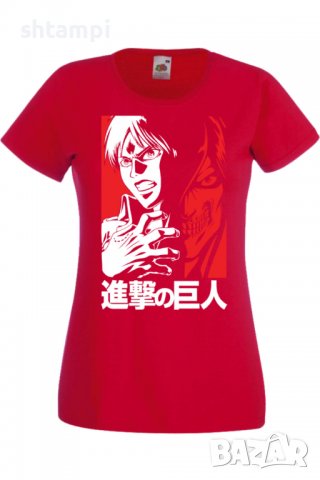 Дамска тениска _Attack on Titan Eren Jeager 02,Анимация,игра,Празник,Повод., снимка 2 - Тениски - 38057331