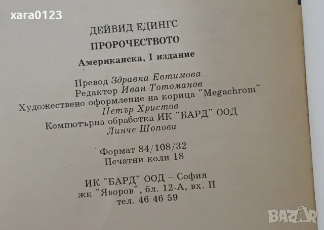 Пророчеството Дейвид Едингс, снимка 3 - Художествена литература - 49691814