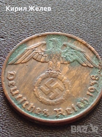 Две монети 1 райхспфенинг 1942г. / 2 райхспфенинг 1938г. Трети райх с СХВАСТИКА редки 31555, снимка 11 - Нумизматика и бонистика - 40649479