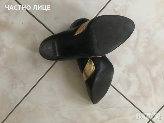 2 бр Черни Дамски обувки Естествена кожа - велур, лицева кожа , снимка 9 - Дамски обувки на ток - 28626014