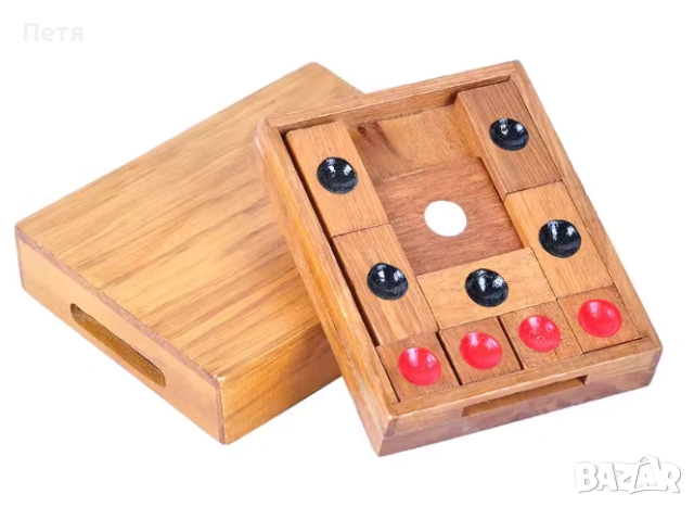 Дървен пъзел Klotski, снимка 3 - Игри и пъзели - 53166834