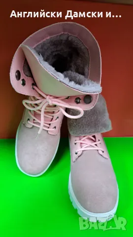 Английски дамски боти естествен велур,кожа,2 в 1, снимка 5 - Дамски боти - 48725810