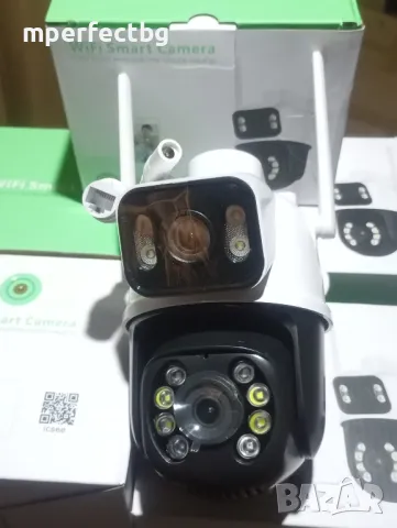 Двойна камера 8 МР PTZ ICSEE WIFI Камера с два обектива Human Detect , снимка 5 - IP камери - 50411959