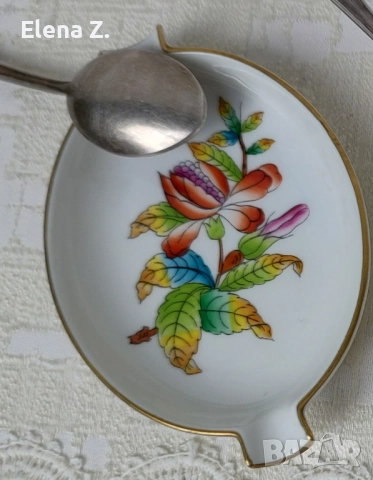2 ръчно рисувани пепелника Herend Hungary, снимка 8 - Декорация за дома - 52231540