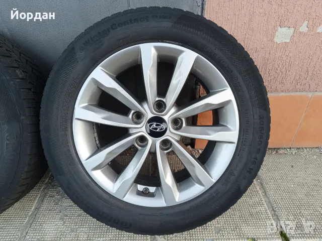 Оригинални джанти със зимни гуми 16 ' 5x114,3 HYUNDAI I40  / ХЮНДАЙ И40, снимка 10 - Гуми и джанти - 48511244