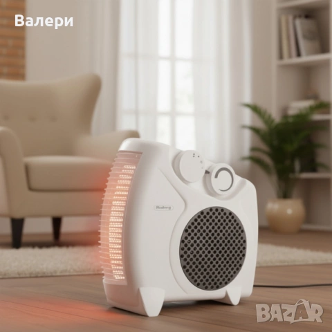 Отоплителна вентилаторна печка Rosberg – 2000W, черен/бял, снимка 3 - Отоплителни печки - 53220185