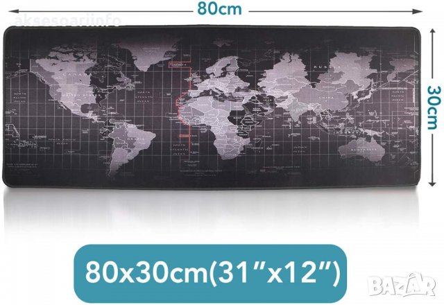 Геймърска подложка за мишка 80х30 см. World Map, снимка 5 - Клавиатури и мишки - 32438778
