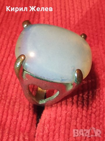 СТАР ПОСРЕБРЕН СТИЛЕН БЕЛ ЕПОК МЕДЕН ПРЪСТЕН 5249