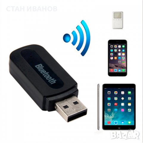 Bluetooth аудио приемник и адаптер PL-B02 с USB и AUX, Черен, снимка 4 - Bluetooth тонколони - 37995347