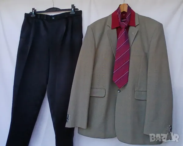 Мъжко екстравагантно сако сиво и черен панталон., снимка 4 - Костюми - 50102396
