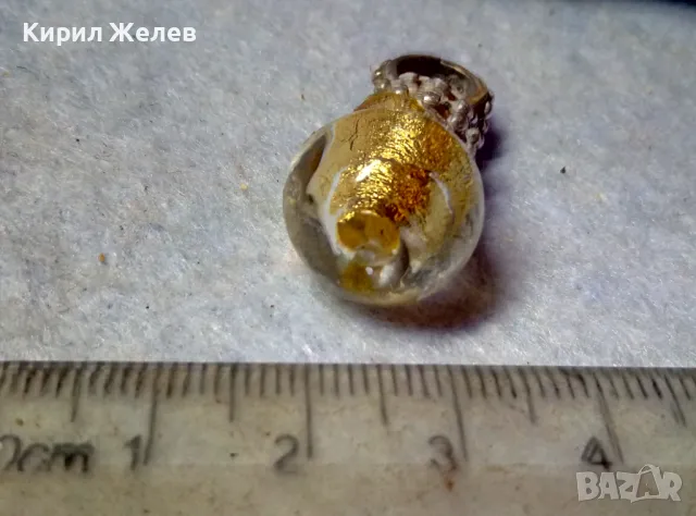 ШИКОЗЕН ВИНТИДЖ АРТ СРЕБЪРЕН ПЕНДАНТ СРЕБРО 925 с ЦВЕТНО ВЕНЕЦИАНСКО СТЪКЛО МУРАНО 49411, снимка 4 - Колиета, медальони, синджири - 48901888