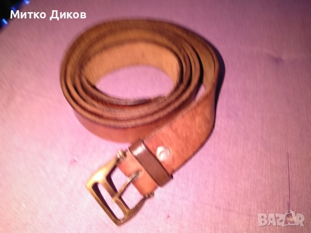 Колан № 34 естсетвена кожа 121см на 35мм, снимка 2 - Колани - 52904478