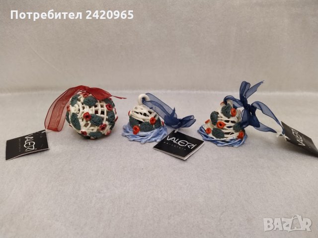 Ръчно изработени, порцеланови декорации за Коледа