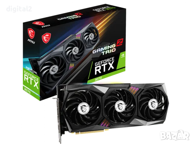Видеокарта MSI GeForce RTX 3070 GAMING Z TRIO 8G нова 24м. Гаранция., снимка 7 - Видеокарти - 49760819