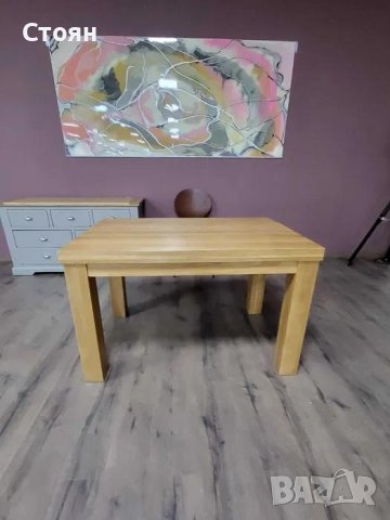 Малка дървена трапезна маса от 100 % дъб, снимка 6 - Маси - 43171541