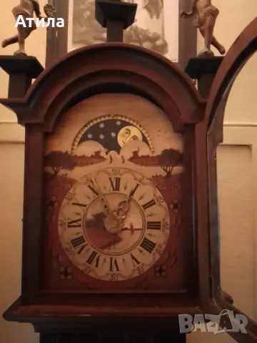 стенен часовник холандски с лунна фаза звъни, снимка 2 - Стенни часовници - 48221391