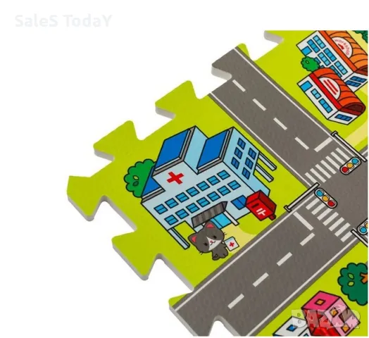 Детски килим тип пъзел, писта за колички, 31,5x31,5 см, снимка 3 - Други - 42649140