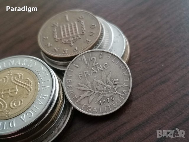 Монета - Франция - 1/2 (половин) франк | 1976г.