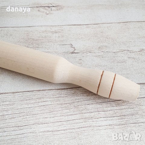 2528 Дървена точилка за разточване на тесто с дръжки, 50см, снимка 2 - Прибори за хранене, готвене и сервиране - 34770347