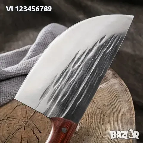 Широк кухненски нож / сатър 205х325 мм ръчно кован, снимка 2 - Ножове - 50745800