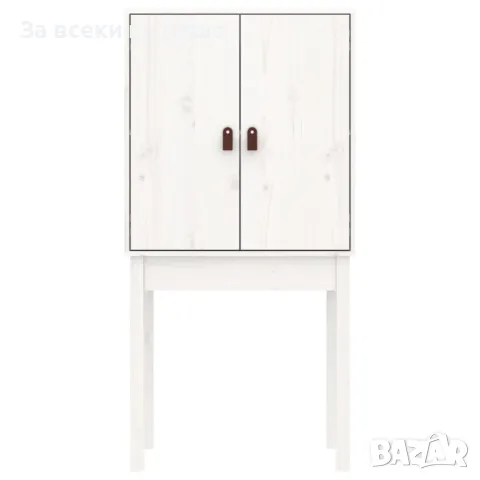 Висок шкаф, бял, 60x40x120 см, борово дърво масив, снимка 2 - Шкафове - 48748670