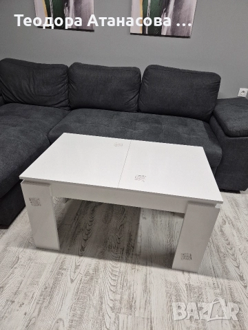 Разтегателна холна маса, бял гланц. , снимка 5 - Маси - 52931511