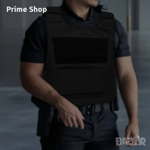Тактическа жилетка Favuit за Airsoft и пейнтбол, регулируема, черна, снимка 6 - Спортна екипировка - 53516875