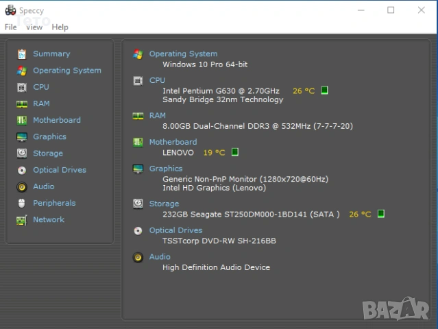 Настолен компютър Lenovo ThinkCentre M72e с лицензиран Windows 10 pro и 8GB DDR3 RAM, SFF, снимка 7 - Работни компютри - 50174533
