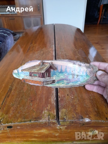 Стара дървена декорация,сувенир #21, снимка 2 - Други ценни предмети - 53286150