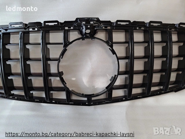 Предна Решетка GT Стил Черен Пиано Лак Mercedes C-Class W205 – Monto.bg, снимка 6 - Части - 53328751