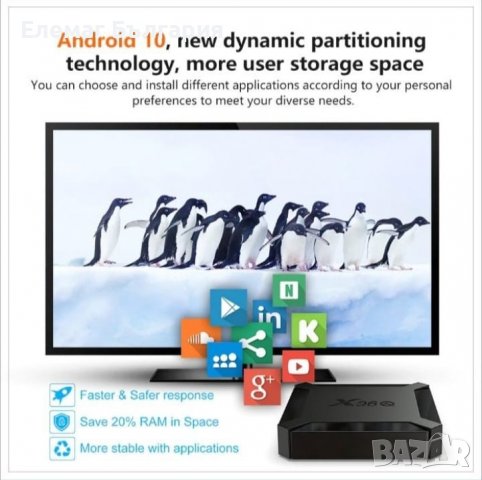 ПРОМО Tv Box X96Q Android 10 /ТВ БОКС/ 4К Andriod TV, снимка 2 - Приемници и антени - 37713197