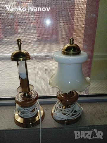 Нощни лампи месинг, снимка 4 - Настолни лампи - 52740871